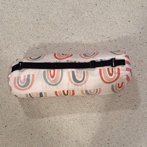 Beautiful reversible beach blanket with carrying holder- brand new